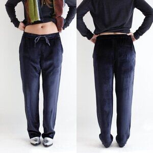 6397 Velvet Silk Blend Casual Pants in Navy